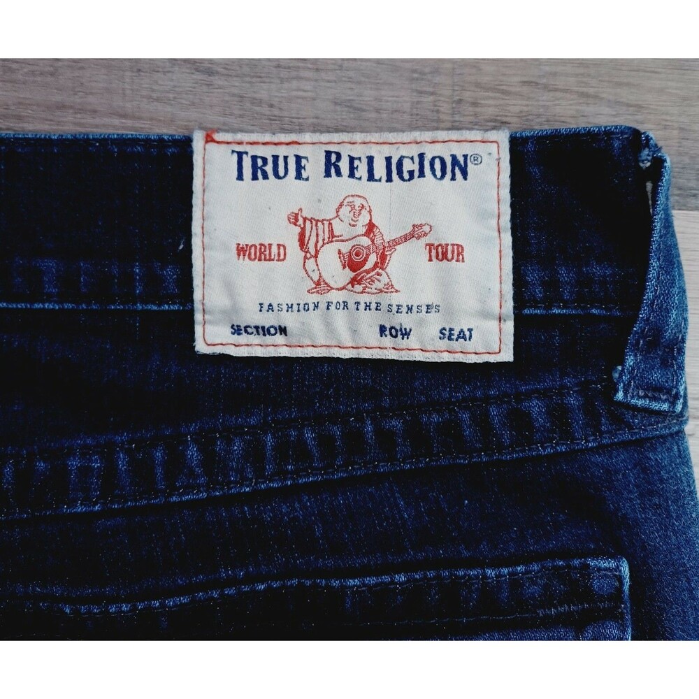 True Religion Rocco Men's Relaxed Skinny Blue Jeans Size 36x33 - Picture 8 of 11